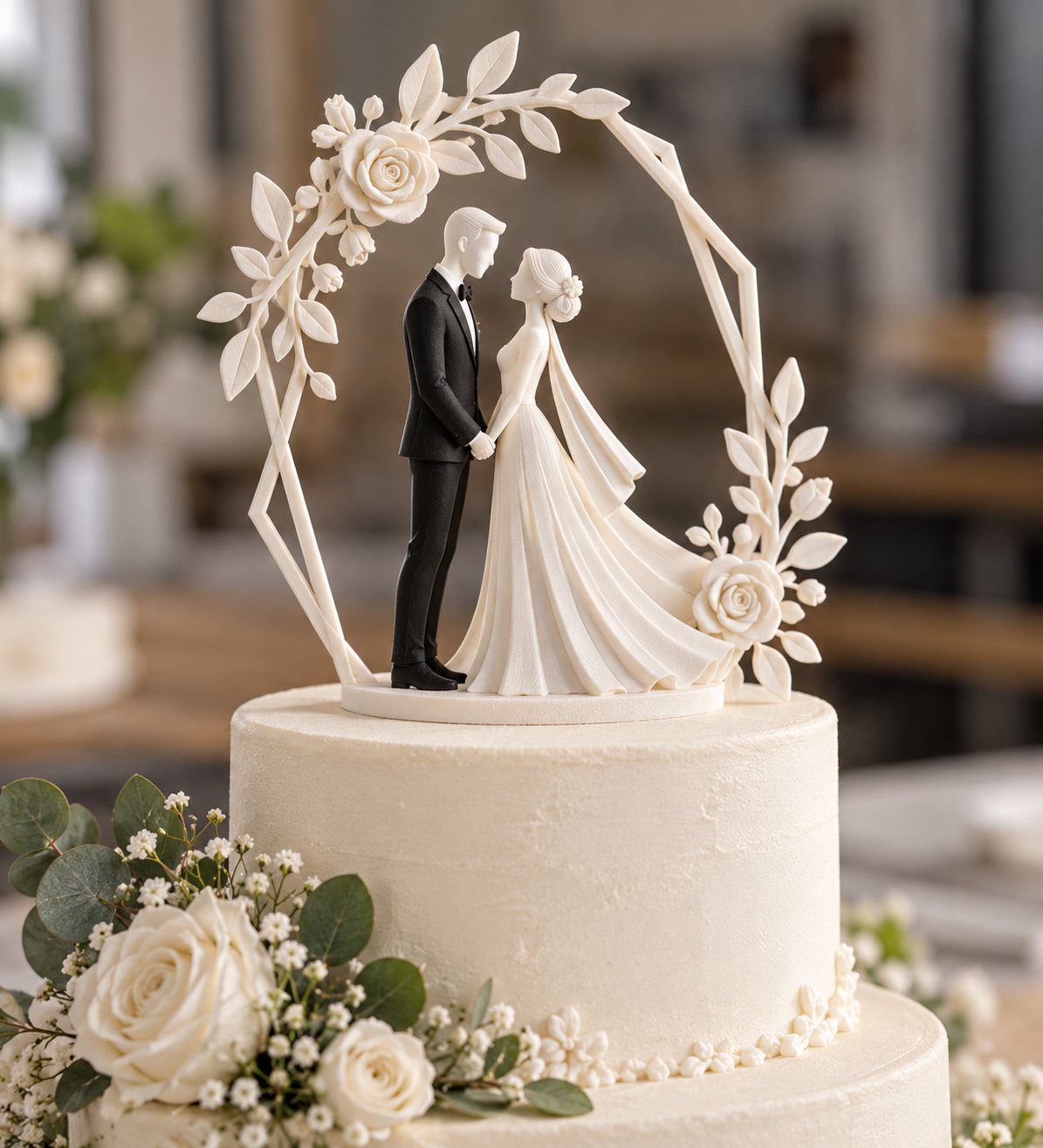 Adorno de pastel para boda, pieza impresa en 3D por CandeMaker